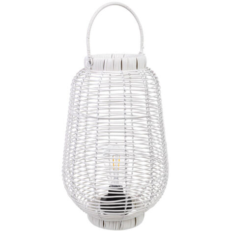 Farol portavelas de metal y plástico con luz a pilas d25x39/50,5h cm