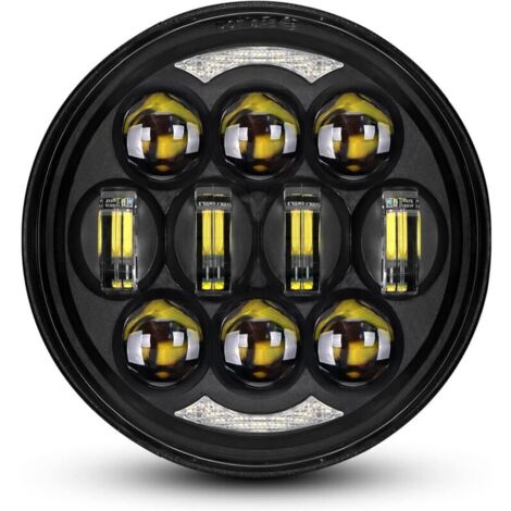 Farol Proyector LED 80W Redondo 5-3/4" Compatible con Dyna, Street Bob, Softail, Sportster, Negro