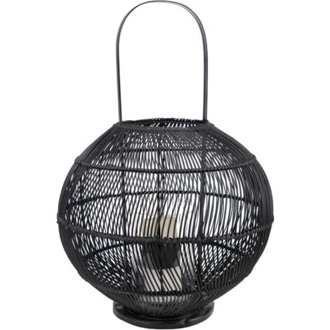 Farol Rattan Negro Bola 850
