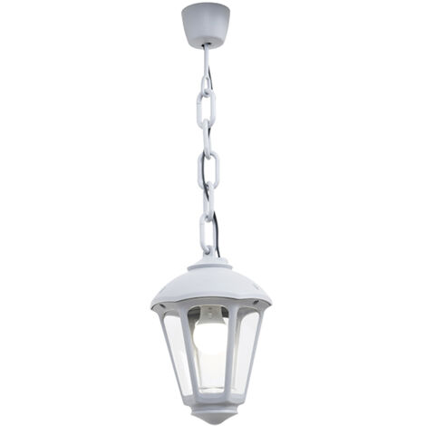 Farol techo con cadena sicar/giampy, transparente, e27, blanco, ø210 x 750 mm