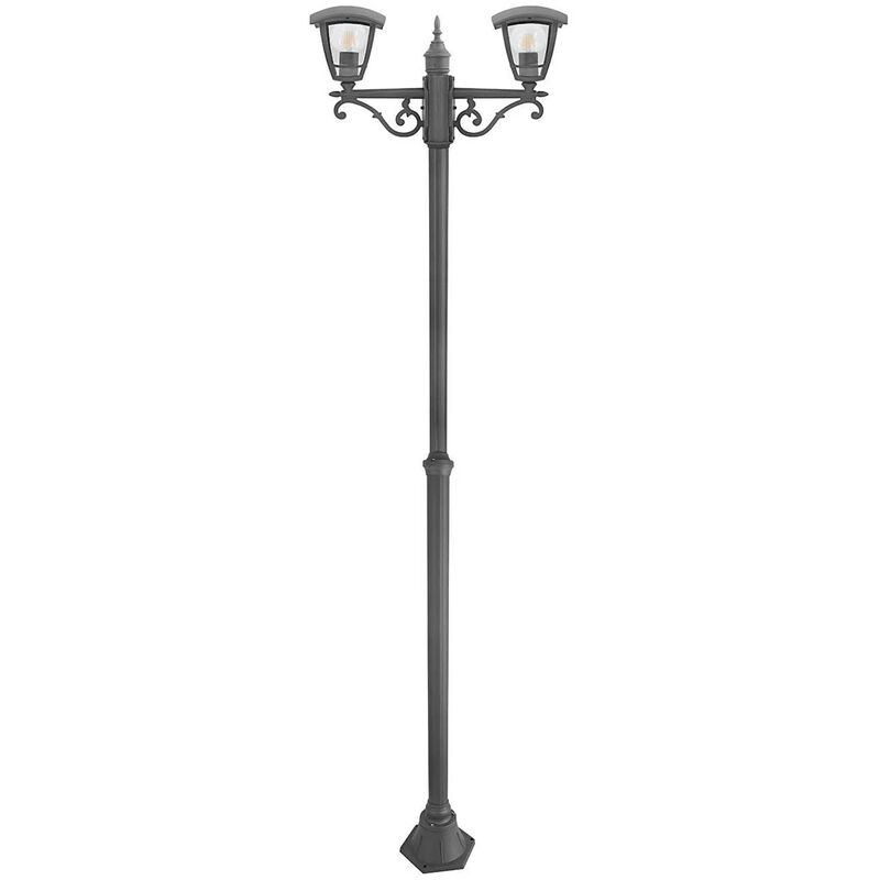 

FAROLA 2 LUCES KENTIA E27 ANTRACITA IP44 - Lúzete