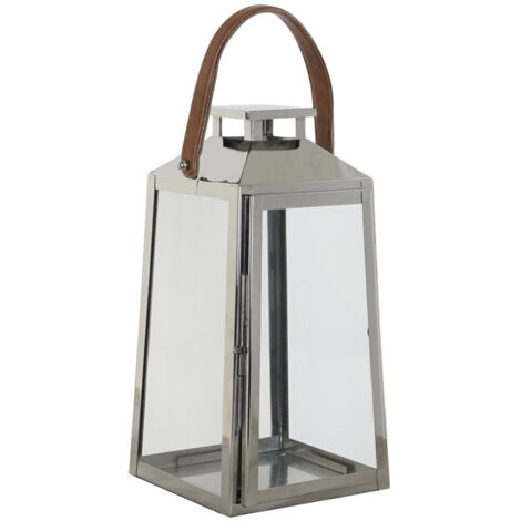 Farola Acero Cristal 20X20X40 Cromado Plateado