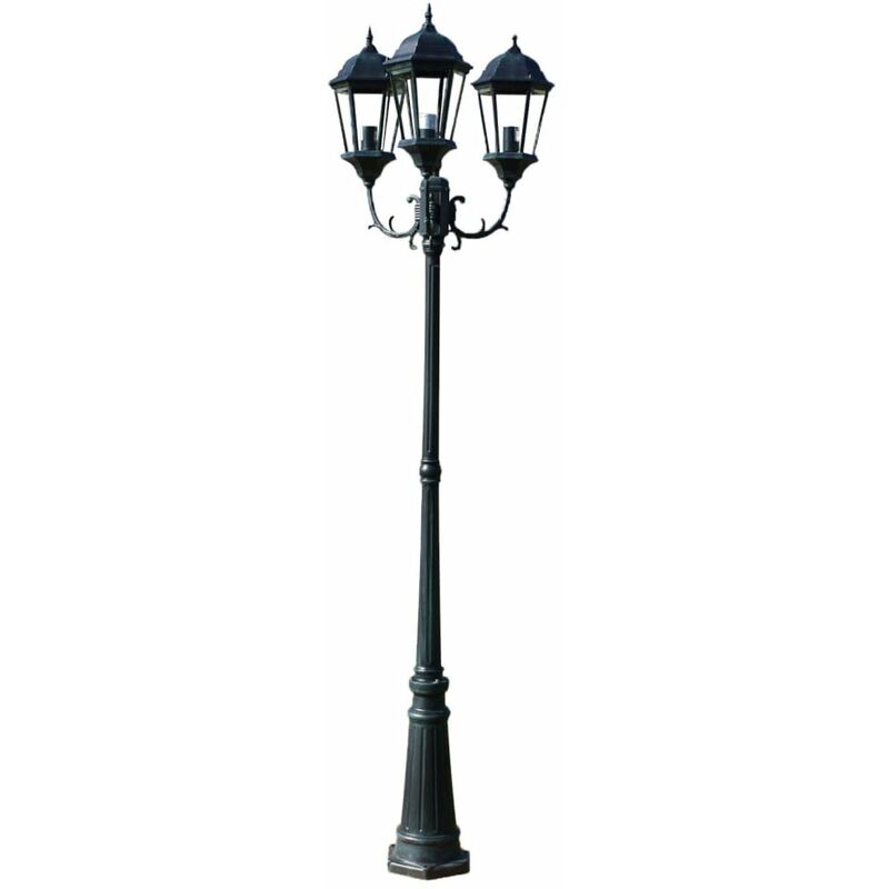 

Farola de jardin 3 brazos 230 cm verde oscuro/negro aluminio
