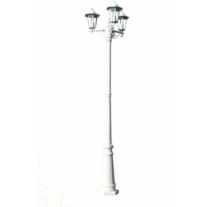 

Farola de jardin 3 brazos aluminio blanco 215 cm
