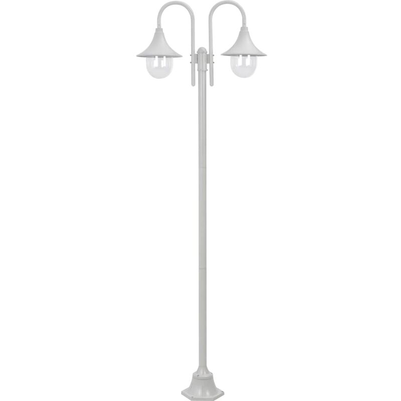 

Farola de jardín con 2 luces aluminio blanca E27 220 cm