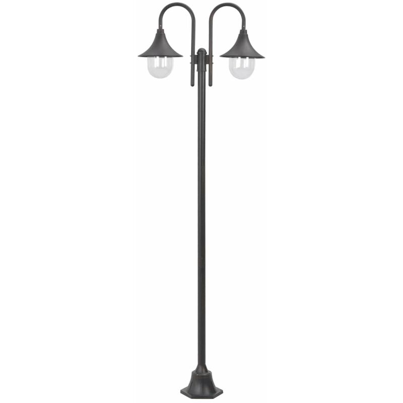 

Farola de jardin con 2 luces aluminio color bronce E27 220 cm