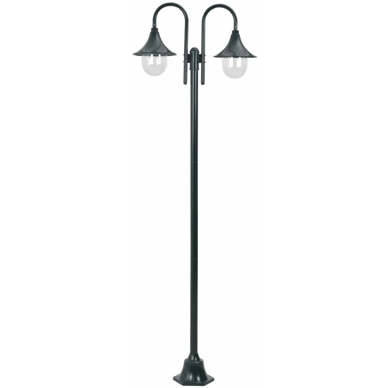 

Farola de jardin con 2 luces aluminio verde oscuro E27 220 cm