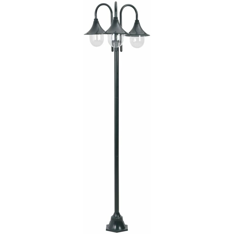 

Farola de jardin con 3 luces aluminio verde oscuro E27 220 cm