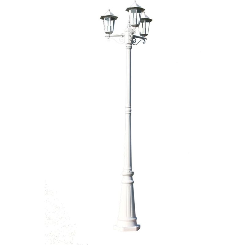 

Farola de jardín 3 brazos aluminio blanco 215 cm - Blanco
