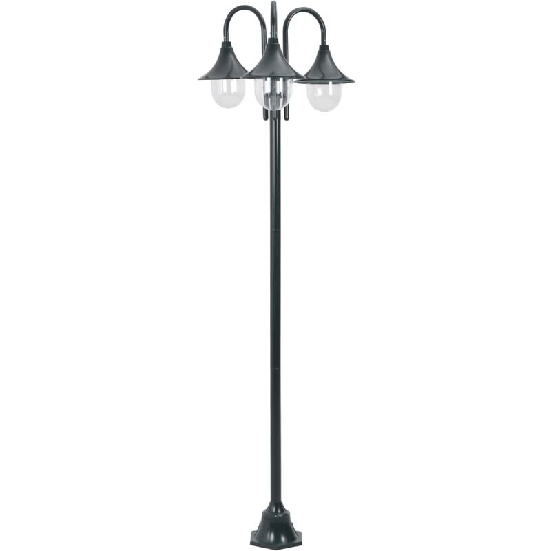 

Farola de jardín con 3 luces aluminio verde oscuro E27 220 cm - Verde