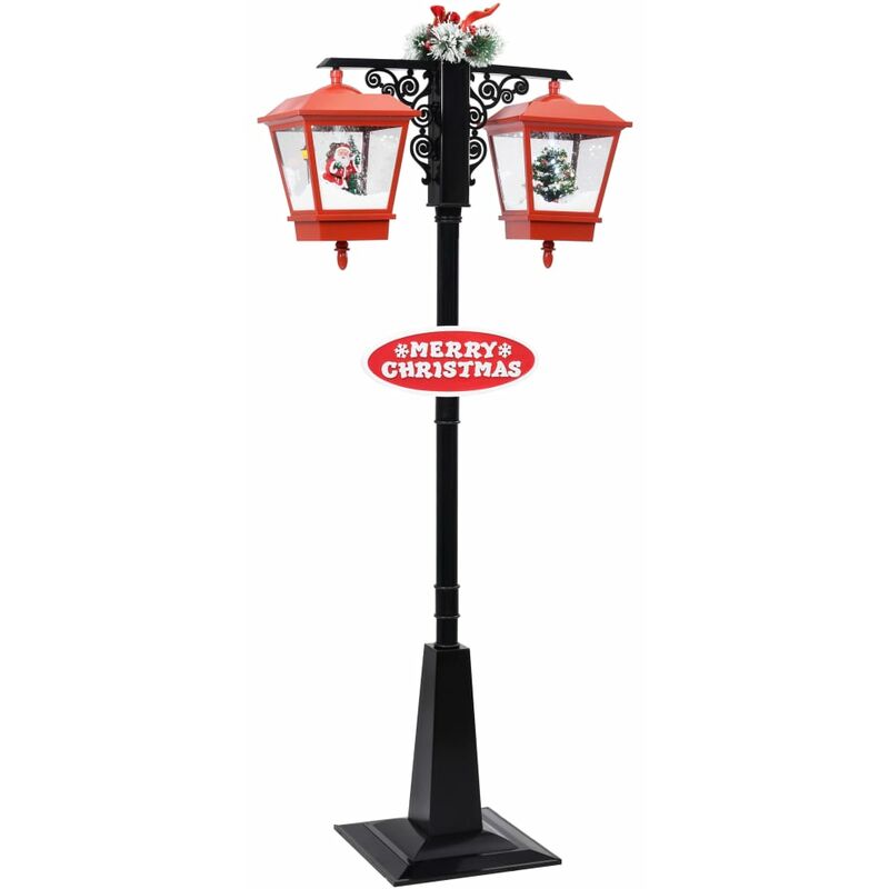 

Youthup - Farola de Navidad con Papá Noel PVC negro y rojo 81x40x188 cm - Negro