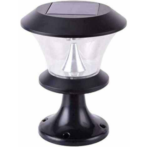 Farola decorativa de 8 LED para exteriores, redonda, solar, para jardín, puerta, pared, césped, patio, villa (luz cálida)
