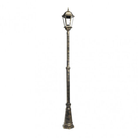 Farola exterior aluminio regulus 1xe27 negro/oro    230x25x25 cm regulable en altura ip44