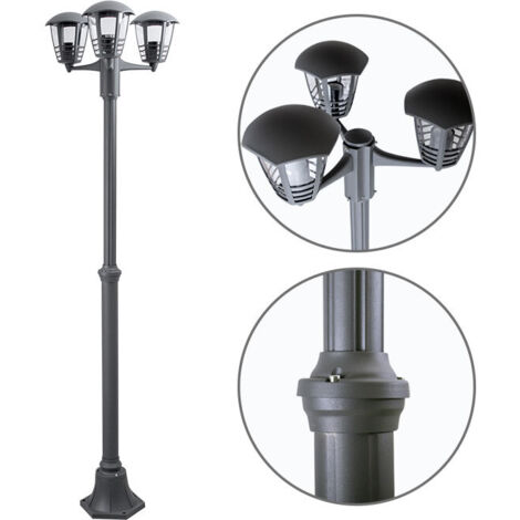 Farola Exterior Terva 3luces Ip44 Antracita 190 Cm de FABRILAMP.
