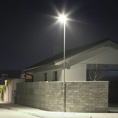 Farola farola alumbrado público LED, IP65 luz de día, gris, LED 50W 6850Lm 6500K, HxLxW 43,4x6,3x16,9cm
