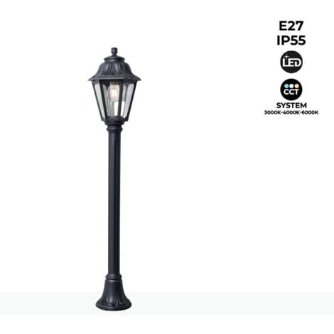 Farola LED de exterior FUMAGALLI "MIZAR/ANNA" - 110 cm - 8,5W - E27 - IP55 Negro - CCT