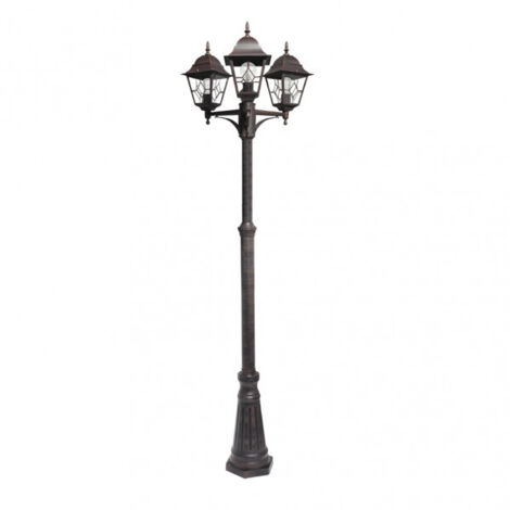 - Farola Marron Para Jardin Bootes En Aluminio, De 3 Luces