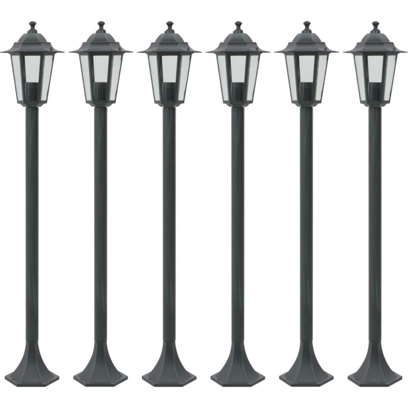

Farolas de jardín aluminio verde oscuro E27 110 cm 6 unidades - Verde - Vidaxl