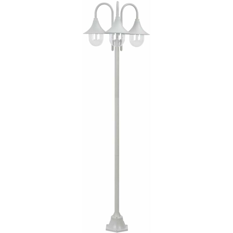 

Farolas de jardin con 3 luces aluminio blanca E27 220 cm