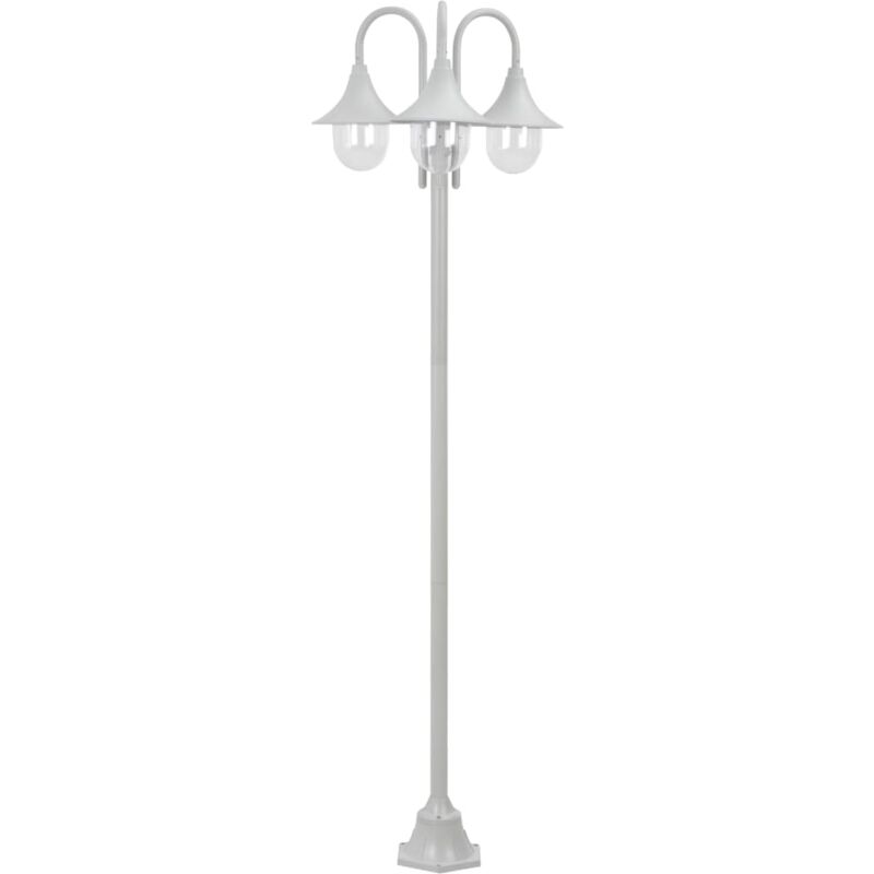 

Farolas de jardín con 3 luces aluminio blanca E27 220 cm - Blanco - Vidaxl