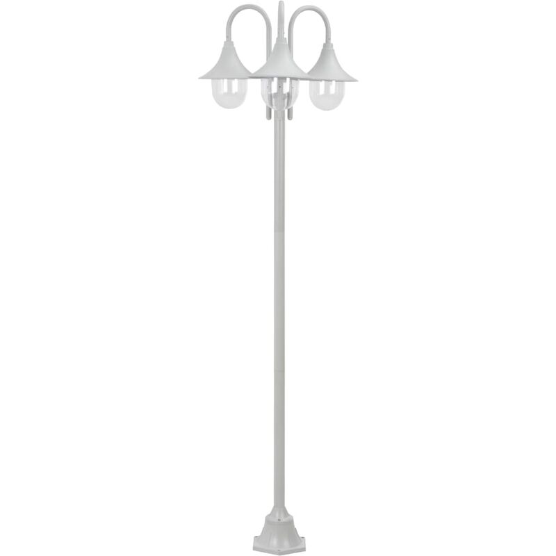 

Farolas de jardín con 3 luces aluminio blanca E27 220 cm - Blanco