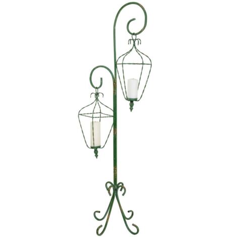 Faroles con soporte de metal 35x31x115h cm