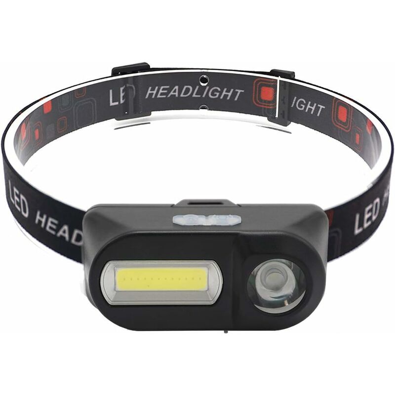

Faros delanteros LED , faros delanteros USB recargables, faros delanteros LED COB con 6 modos giratorios de 60 °, iluminación XPE + COB, para pesca,
