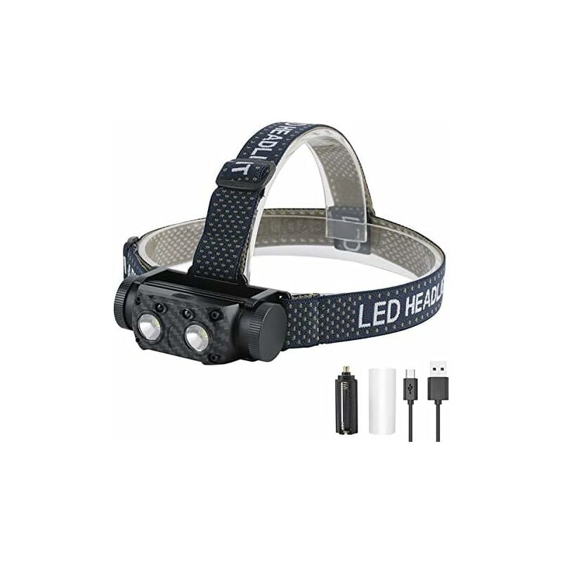 

Faros delanteros LED recargables de 2000 lúmenes Potentes faros con 2 faros delanteros LED con sensor de movimiento desmontables XML-L2 para