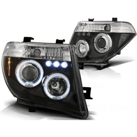 Faros doble halo llantas NISSAN NAVARA D40/PATHFINDER 05-10 ANGEL EYES NEGRO