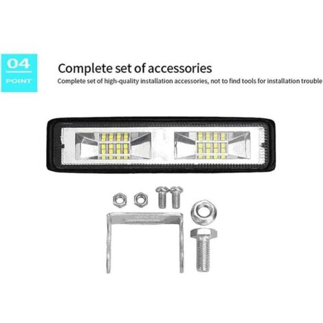 Faros LED de 48 W, 2 luces de trabajo LED de 16 LED, 12-24 V, IP67, resistentes al agua para camiones, tractores y SUV.