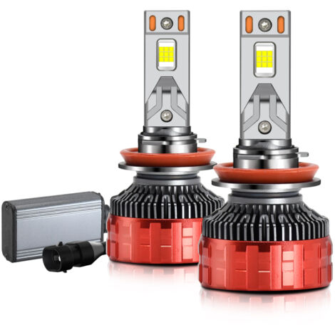 Faros LED impermeables para coche IP68, 100W, 6000K, 22000lm, compatibles con bases 9005, 9006, H1, H4, H7 y H11 (10-32V), A15 H11 (paquete de 2).