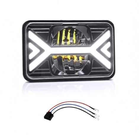 Faros LED para automóvil de 5 pulgadas (1 unidad) con luces altas/bajas blancas, luces de circulación diurna e intermitentes ámbar.