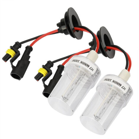 Faros Xenon H7 100W 6000K, 2 Unidades, Lámparas de Repuesto de Alta Potencia para Coches