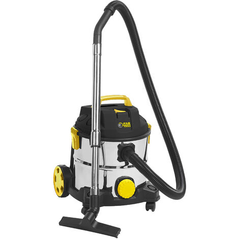 Fartools – Aspirateur eau et poussières 20 L 1400 W – Dépression 18 kPa – Fonction souffleur – Cuve inox pour chantiers humides - NET-UP20IC
