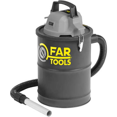 Fartools – Aspirateur vide cendres 18V 15L – Cuve métal 15L – Flexible 1m – Moteur puissant pour cendres et poussière