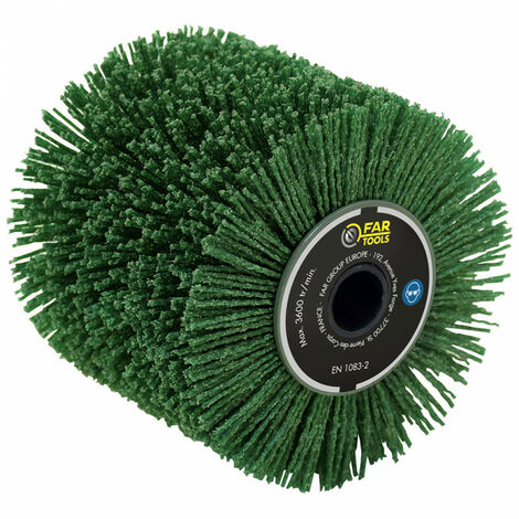 Fartools – Brosse nylon abrasif Ø120mm A36 – Épaisseur 100mm – Alésage 20mm – Pour nettoyage intensif bois, métal, pierre