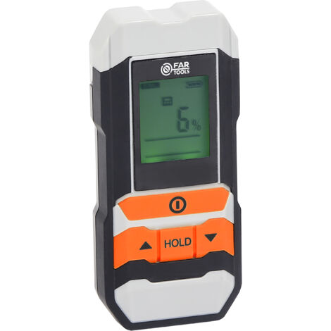 Fartools – Détecteur d'humidité numérique – Plage 6 à 70% – Écran LCD – Capot de protection rabattable – Pour plâtre, béton, bois dur