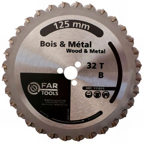 Fartools – Lames de scie circulaire 125 mm – Lot de 2 – Pour coupes précises dans bois dur – Compatible scie circulaire portative