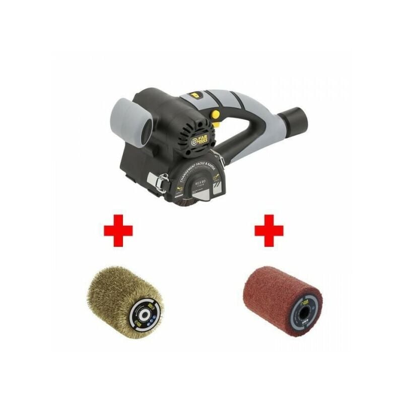 Fartools - pack REX80 renovateur compact + brosse fil laitonne + + brosse fibre synthetique