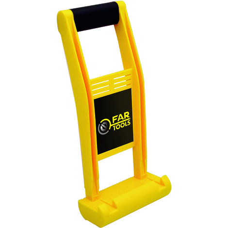 Fartools – Poignée de transport plaque de plâtre 30 kg – Conception ergonomique pour réduction de fatigue – Couleur jaune – Outil du plaquiste