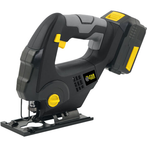Fartools – Scie sauteuse pendulaire 18V – Lame T – Base inclinable 45° – Changement de lame sans outil – Poignée ergonomique soft-grip