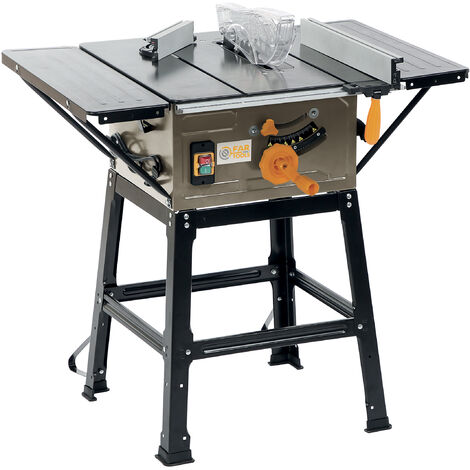 Fartools – Scie sur table 1600W Ø255mm – 36 dents – Vitesse 4800 tr/min – Capacité de coupe 73mm – Extensions pour matériaux larges