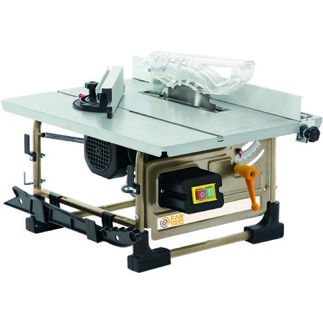 Fartools – Scie sur table 600W Ø200mm – Capacité de coupe 90° = 43mm – Vitesse 2950 tr/min – Pour bois dur et teck – Table 500x337mm