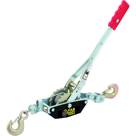 Fartools – Treuil de halage à levier 1000kg – Câble acier Ø 4mm, L = 2m – Charge de travail 450kg – Crochets forgés pour sécurité - TF1000