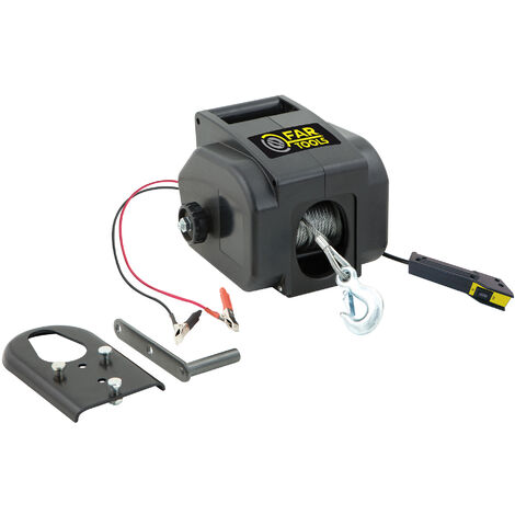 Fartools – Treuil électrique portable 12V – Tirage max 907 kg – Câble 9 m diamètre 4,8 mm – Vitesse 1,8 m/min pour usage marine