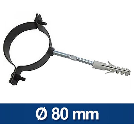 FASCETTA COLLARE PER TUBI TUBO STUFA A PELLET D. 80 NERO (27222)
