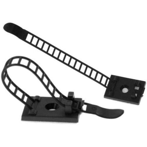 Fascetta per cavi inline cable tie clamp riutilizzabile adesiva
