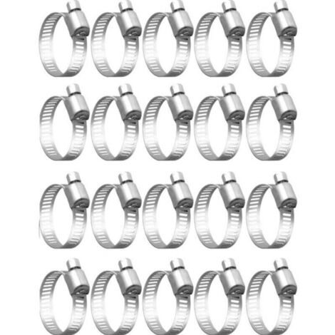 Fascetta stringitubo in acciaio inossidabile 304 per tubi da 18-32 mm, 20 pezzi