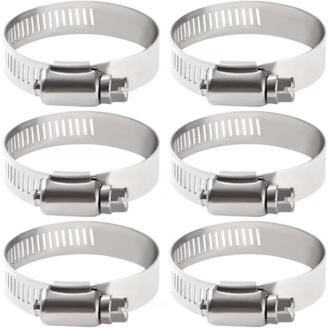 Fascetta stringitubo regolabile da 6 pezzi 27-51 mm in acciaio inossidabile 304 - Per gas, impianti idraulici, cavi, rubinetti Fissaggio robusto e resistente alla corrosione (uso domestico/industrial