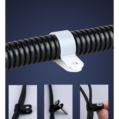 Fascette a P per cavi, diametro 11,6 mm, in nylon, con viti (prezzo per confezione da 100 pezzi)